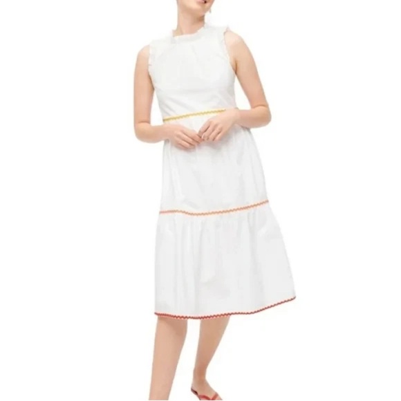J. Crew Dresses & Skirts - J. Crew White Midi Rickrack Trim Dress